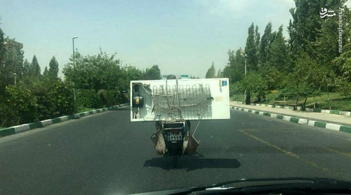 حمل یخچال با موتور / عکس