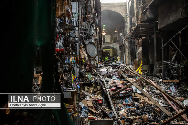 تیمچه حاجب الدوله پس از آتش سوزی