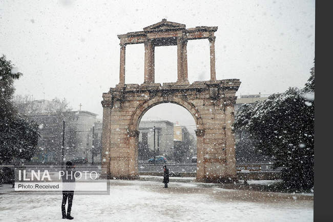  بارش سنگین برف در آتن