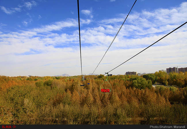 تله سیژ ناژوان اصفهان در طبیعت پاییزی