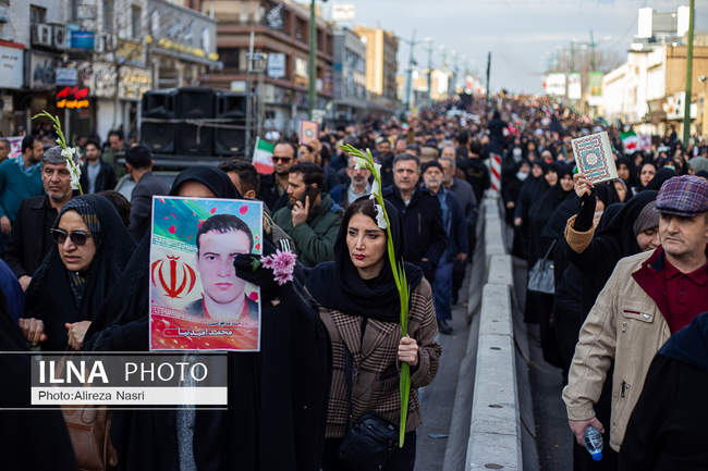 تشییع شهدای مدافع امنیت در قزوین به روایت تصویر