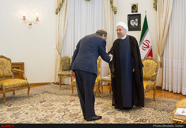دیدار حسن روحانی رئیس جمهور کشورمان با دیمیتریس سیلورس رئیس مجلس قبرس