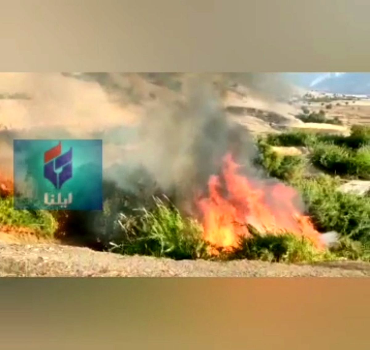 آتش‌سوزی در باغات روستای ده حوض ایذه + فیلم