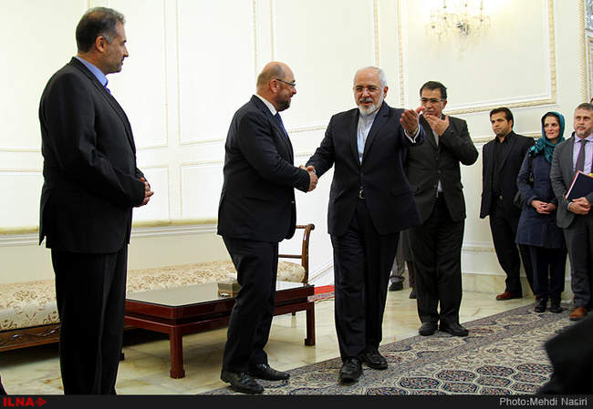 دیدار محمدجواد ظریف وزیر امور خارجه کشورمان با مارتین شولتز رییس پار