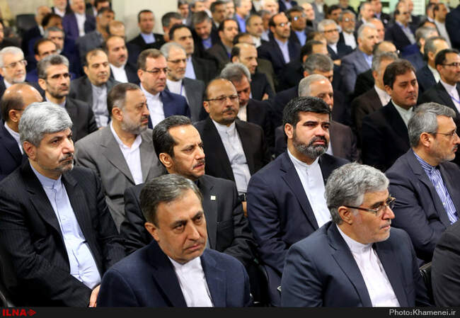 دیدار وزیر امور خارجه، سفیران و مسئولان نمایندگی‌های ایران در خارج از کشور با رهبر