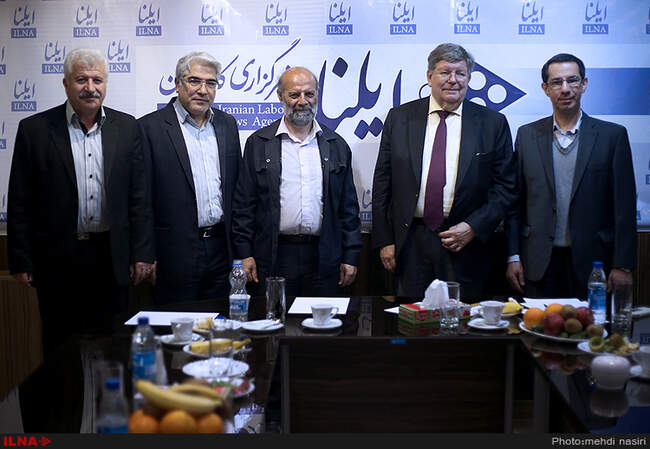 دیدار علیرضا محجوب دبیر کل خانه کارگر با تاپیولا مشاور عالی مدیر کل سازمان بین المللی کار