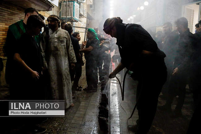 آیین مشعل گردانی دسته نجفی های مقیم قم