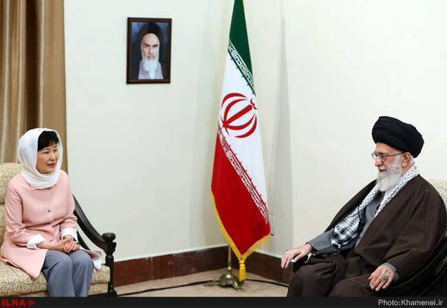 دیدار رئیس جمهوری کره جنوبی با حضرت آیت‌الله خامنه‌ای رهبر انقلاب اسلامی