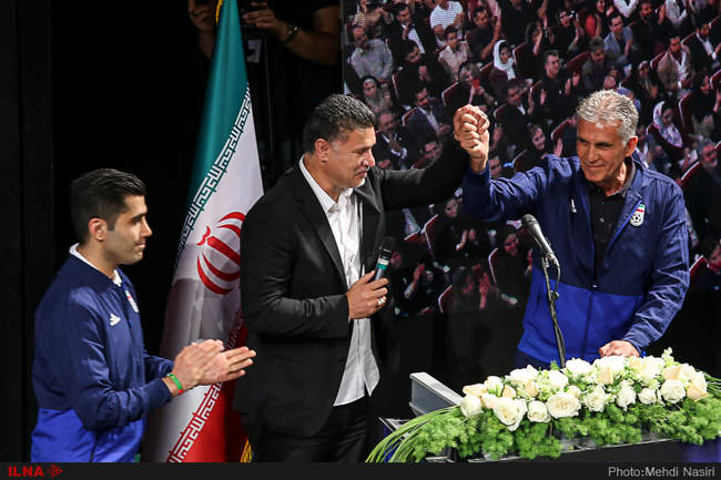 مراسم بدرقه تیم ملی فوتبال ایران به همراه رونمایی از سرود تیم ملی