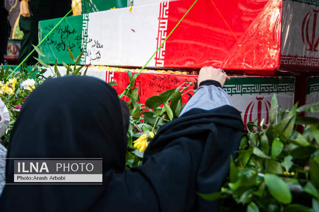 مراسم تشییع پیکر مطهر ۱۰۰ شهید گمنام دفاع مقدس در تهران / 1