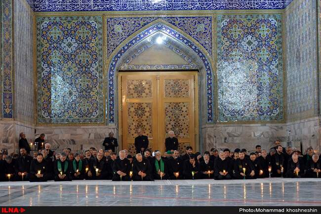 مراسم خطبه خوانی شب عاشورا در حرم مطهر رضوی‎