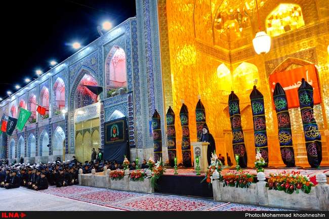 مراسم خطبه خوانی شب عاشورا در حرم مطهر رضوی‎