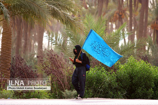 پیاده روی زائران اربعین از مسیر طریق العلما