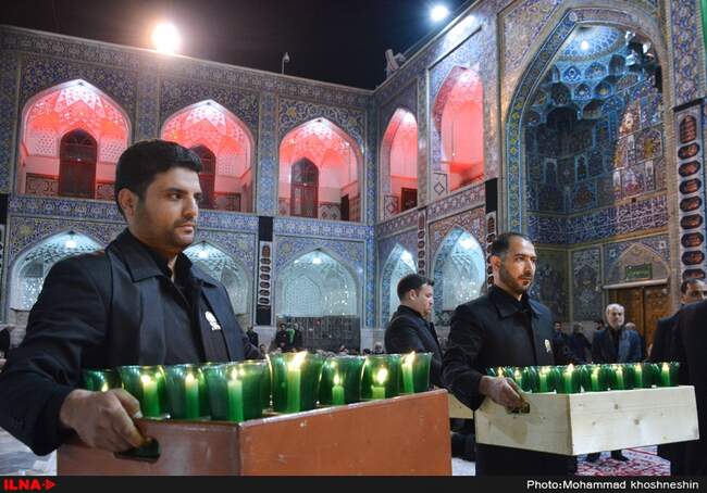 مراسم خطبه خوانی شب عاشورا در حرم مطهر رضوی‎