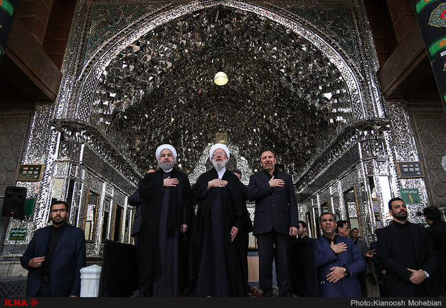 مراسم عزاداری روز عاشورا با حضور رئیس جمهور-حرم عبدالعظیم حسنی