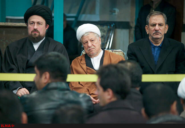 حضور آیت‌الله هاشمی رفسنجانی در مراسم چهلمین روز رحلت آیت الله موسوی اردبیلی 