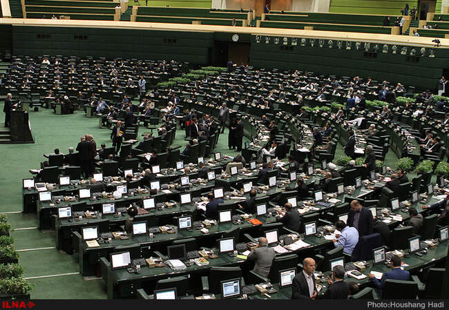 حضور علی ربیعی و بیژن زنگنه در صحن علنی مجلس