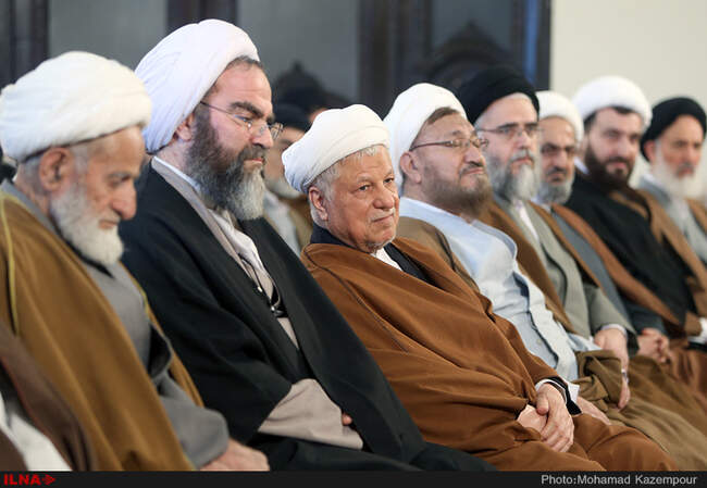 دیدار علما و فضلای حوزه علمیه قم با آیت الله هاشمی رفسنجانی