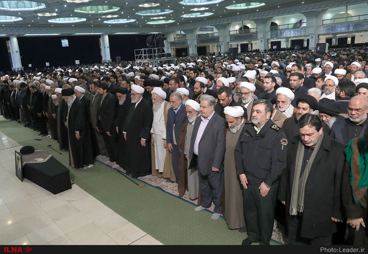 حضور علوی و شهیدی محلاتی در مراسم تدفین و ترحیم آیت‌الله شاهرودی در قم