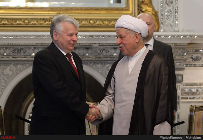 دیدار آیت الله هاشمی رفسنجانی با رئیس مجلس لهستان