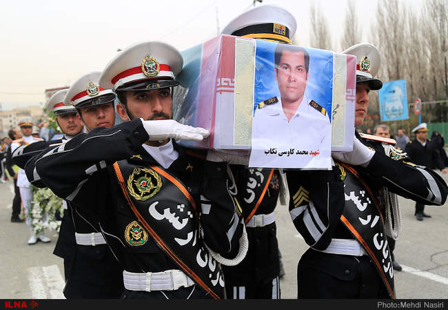 تشییع پیکر سه تن از شهدای کشتی سانچی  در مصلای تهران