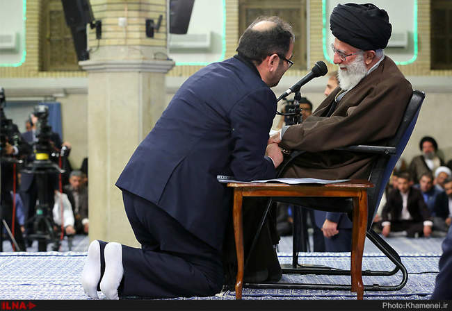 دیدار مداحان اهل‌بیت علیهم‌السلام با حضرت آیت‌الله خامنه‌ای رهبر 