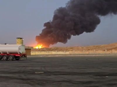 انفجار عظیم چندین تریلر نفتکش در پایانه مرزی قصرشیرین