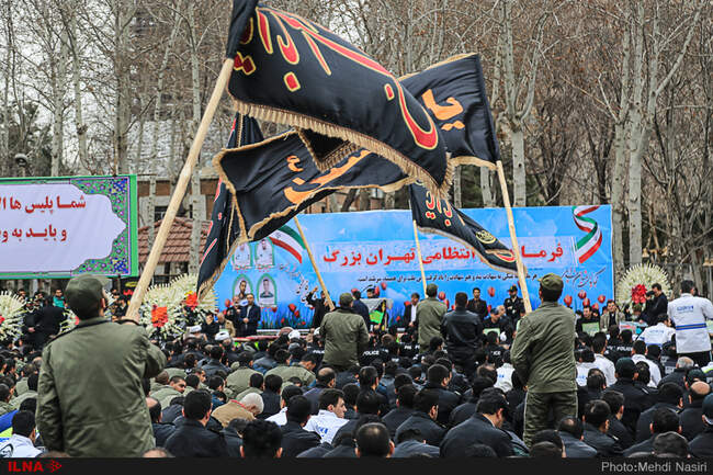 مراسم تشییع پیکر سه شهید نیروی انتظامی