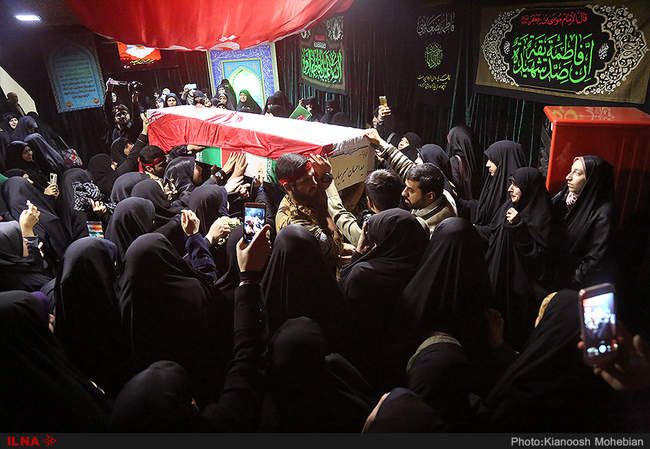 مراسم وداع با پیکر مطهر شهید مدافع حرم پاسدار 