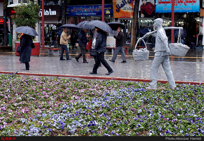 بارش باران در رشت