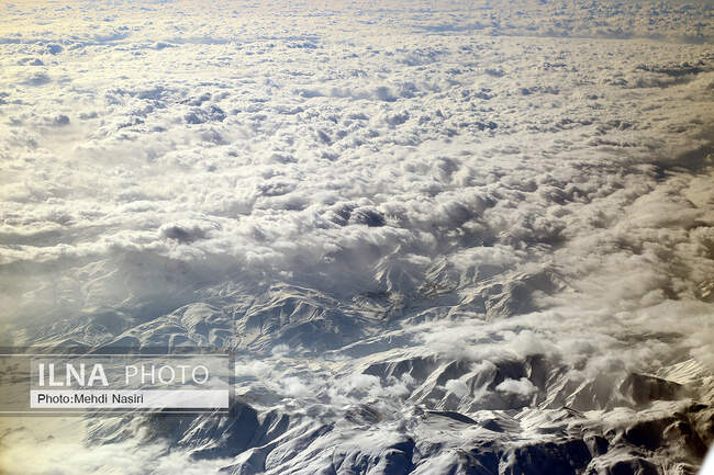 Aerial images of the snowy mountains on the border of Iran and Türkiye