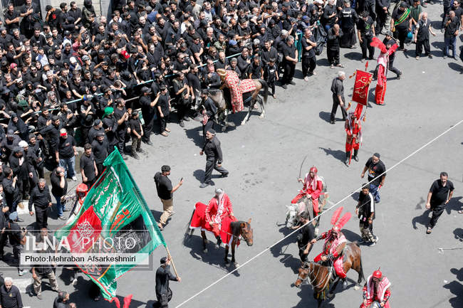 مراسم خیمه‌سوزان ظهر عاشورا در چهارراه گلوبندک تهران /2