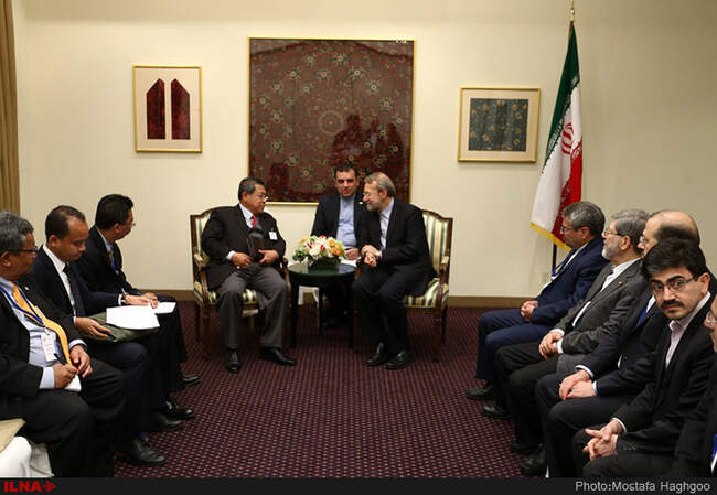 دیدار علی لاریجانی با رییس مجلس مالزی