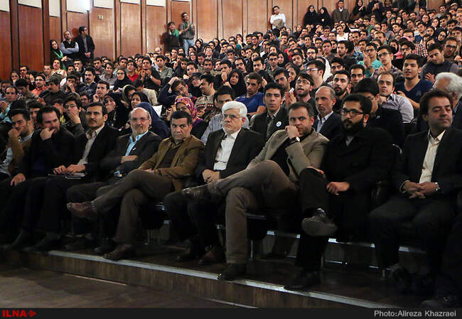 حضور دکتر عارف و مهندس جلودار زاده در دانشگاه تهران